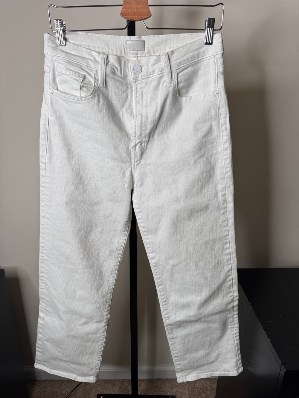 MOTHER White Straight-Leg Jeans